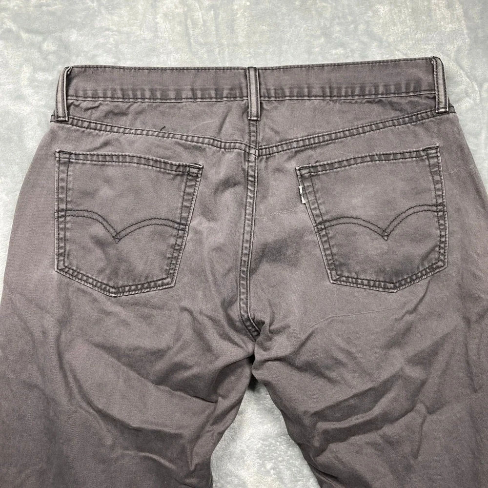 Levi's 514 Straight Fit Pants Mens 34x30 Gray Cotton Casual Twill‎ Trousers